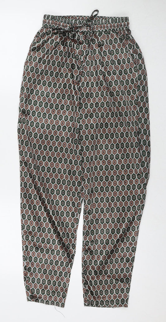 Womens UK Size 6 PRETTYLITTLETHING Regular Fit Harem Multicoloured Trousers