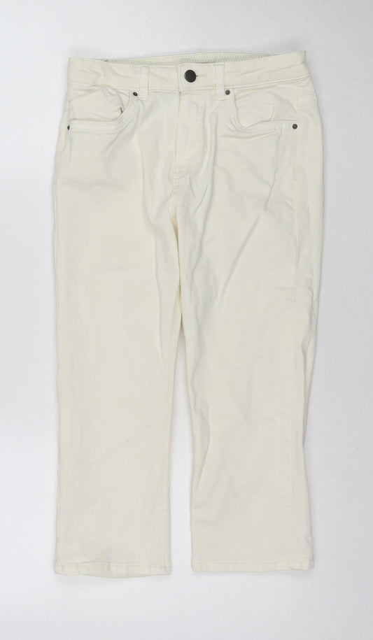 Additional front view of EDC women’s white cotton chino shorts, size UK 8, 19-inch leg regular zip