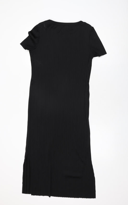 River Island Womens Black Polyester Shift Size 10 Round Neck Pullover