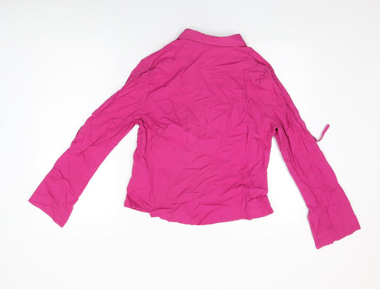 Womens UK Size 16 Per Una Pink Basic Button-Up