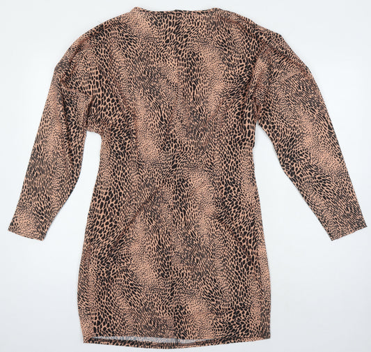 Pink Vanilla Womens Ivory Geometric Polyester Pencil Dress Size 10 V-Neck