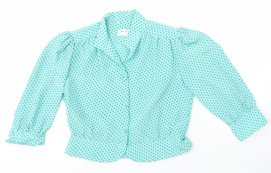 Womens UK Size 14 Berkertex Green Tunic Blouse