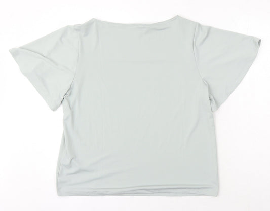 Womens UK Size M H&M Green Tunic Blouse