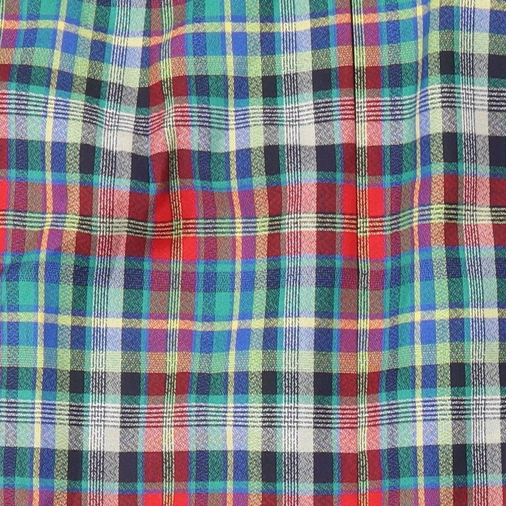 Seda Modell Womens Ivory Check Polyester A-Line Skirt Size 46 in Zip