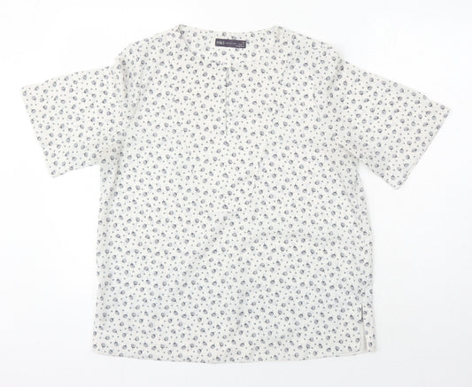 Marks & Spencer Womens Multicoloured Floral Polyester Tunic Blouse Size 12 Round Neck