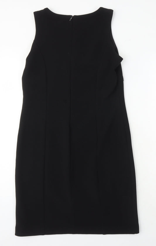 BHS Womens Black Polyester Shift Size 12 Roll Neck