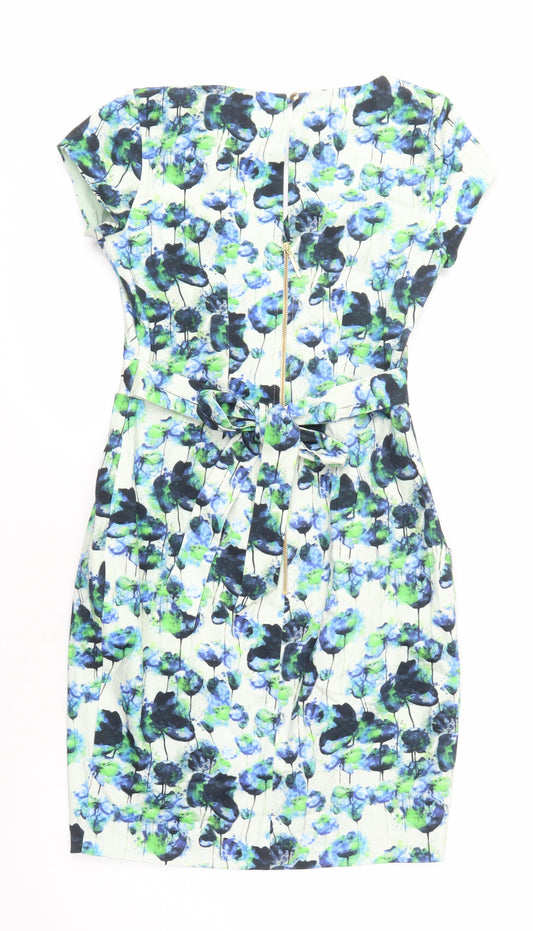 AlMari Womens Multicoloured Floral Chlorofibre Pencil Dress Size 10 Sweetheart