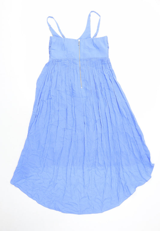 Forever New Womens Blue Viscose A-Line Size 6 Scoop Neck - Beaded detail