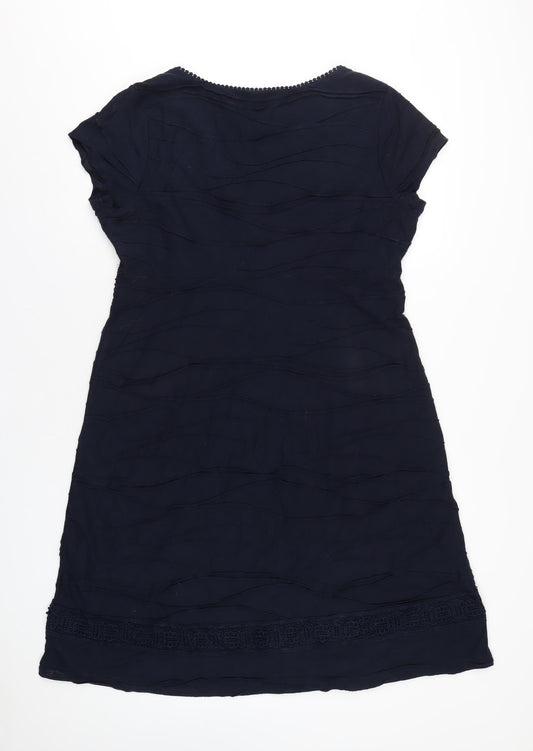RJR.John Rocha Womens Blue Polyethylene A-Line Size 16 V-Neck Pullover