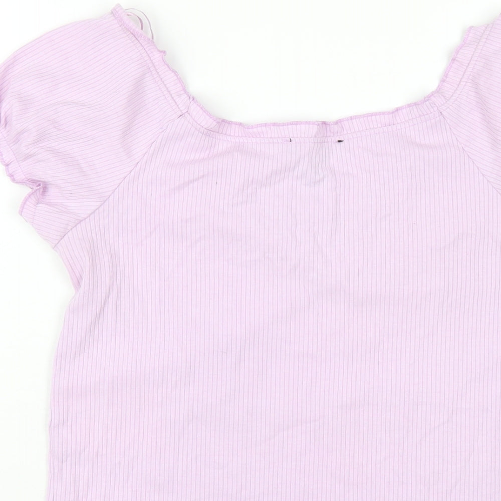 Womens UK Size 12 New Look Purple Basic T-Shirt