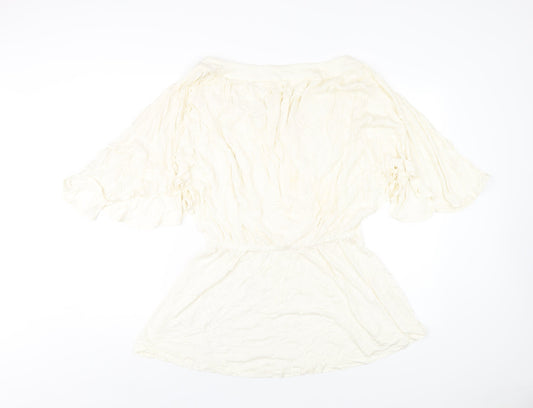 Womens UK Size 12 NEXT Ivory Basic T-Shirt