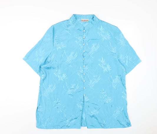 Womens UK Size 22 Bonmarché Blue Basic Button-Up