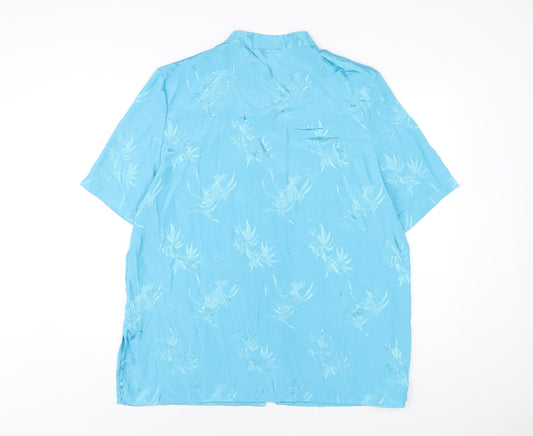 Bonmarché Womens Blue Polyester Basic Button-Up Size 22 Mock Neck