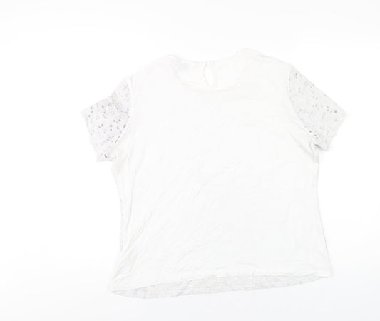 Womens UK Size 16 Dorothy Perkins White Basic T-Shirt
