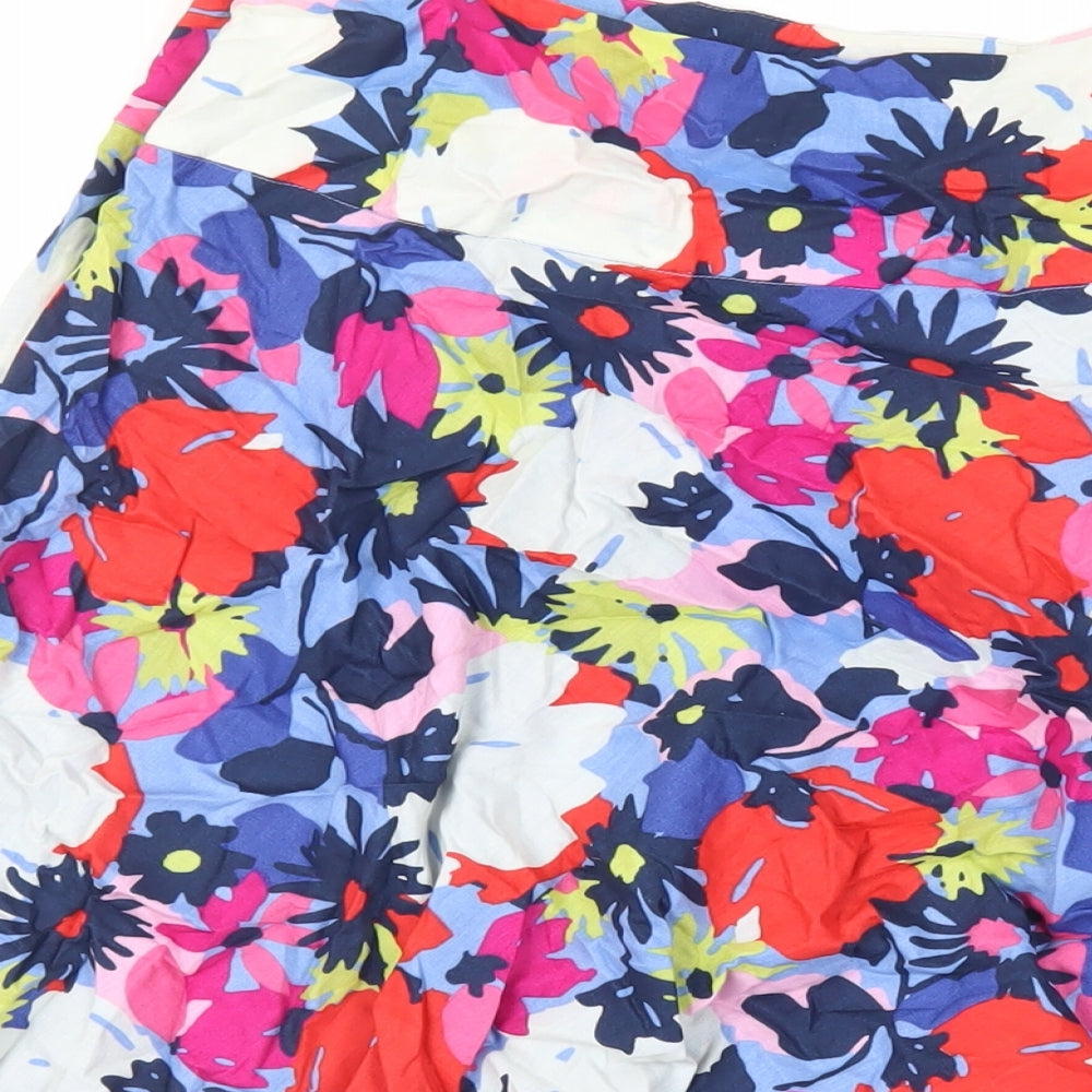 Great Plains London Womens Multicoloured Floral Cotton Flare Skirt Size 10 Zip - Lined