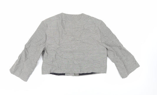 French Connection Womens Black Striped Jacket Blazer Size 10 Snap