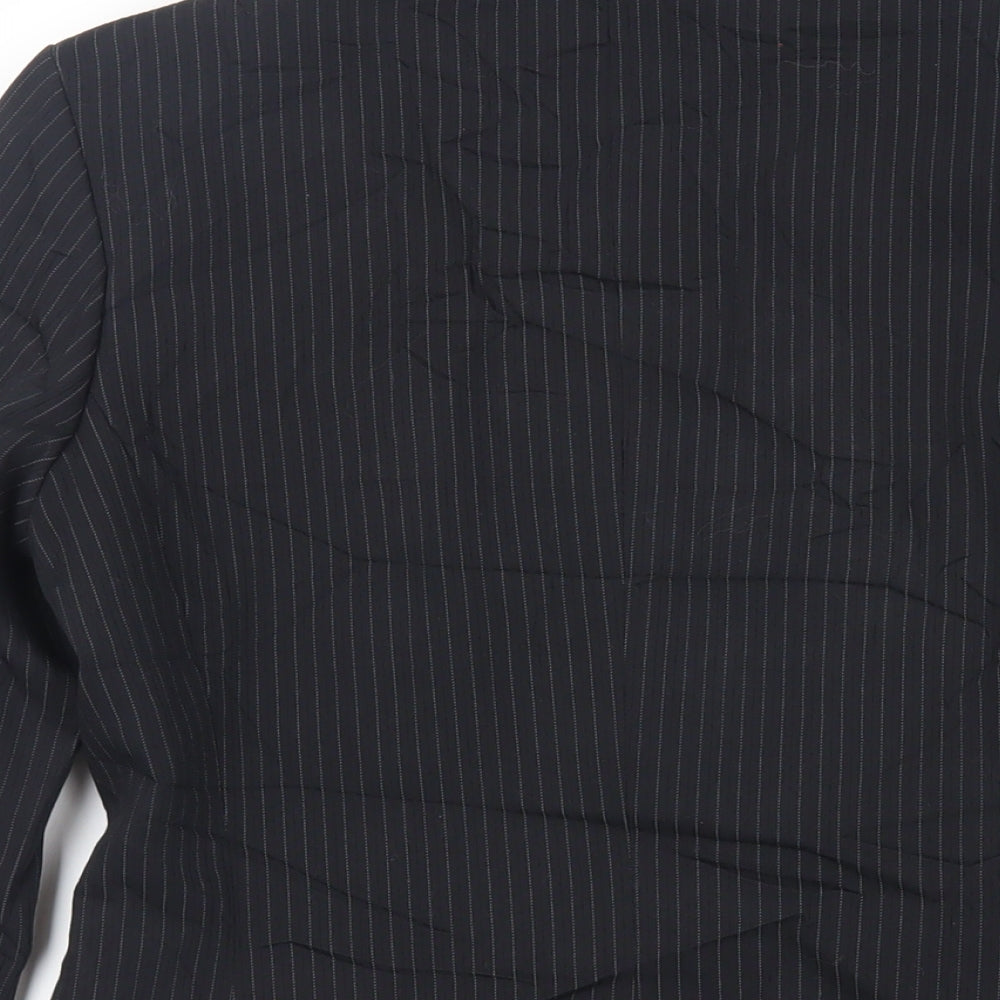 Mexx Womens Black Striped Jacket Blazer Size 10 Button