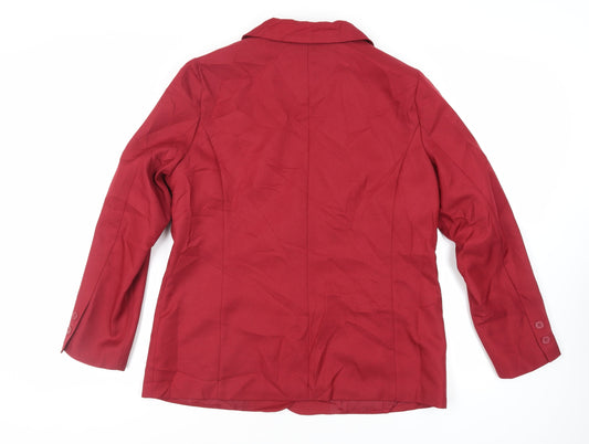 Daxon Womens Red Jacket Blazer Size 16 Button