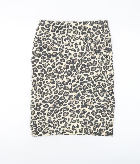 Riani Womens Beige Animal Print Viscose Straight & Pencil Skirt Size 10