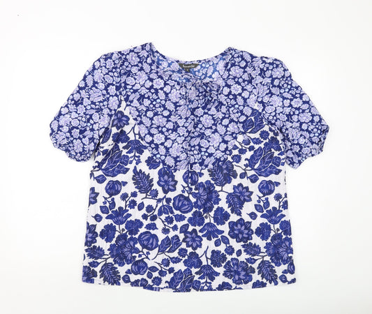 Womens UK Size 14 Bonmarché Blue Basic Blouse