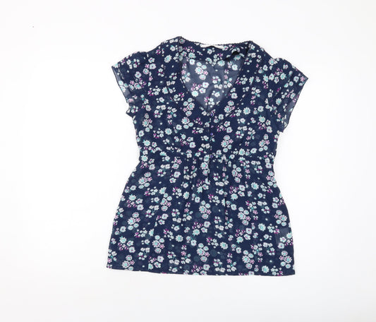 Womens UK Size 10 Editions Blue Basic Blouse