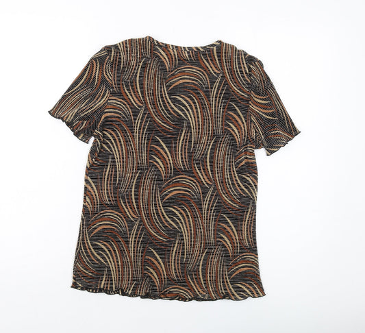 Womens UK Size 10 Berkertex Brown Basic T-Shirt