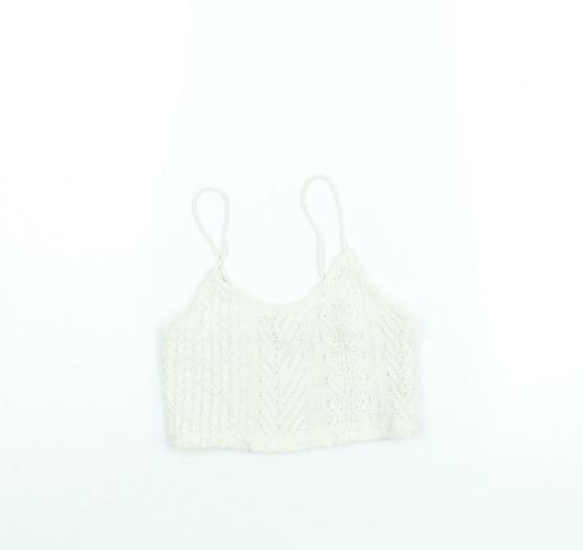 Womens UK Size S Stradivarius Ivory Vest Jumper