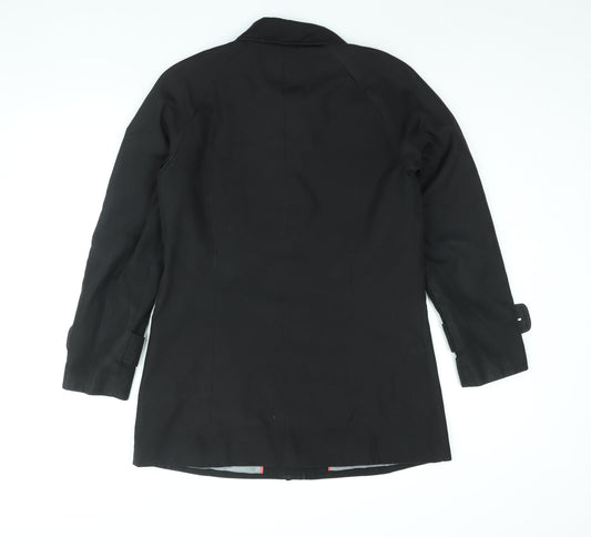 Andrew Marc Womens Black Pea Coat Coat Size S Button