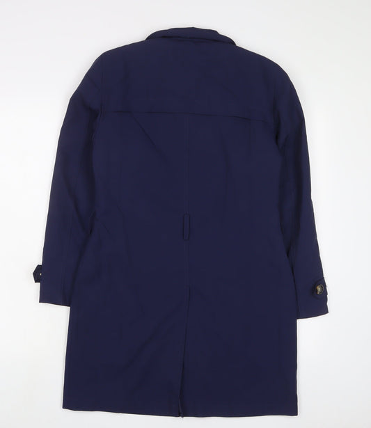 Marks and Spencer Womens Blue Overcoat Coat Size 8 Button