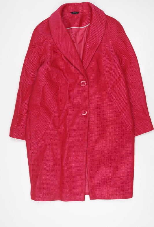 Womens UK Size 12 M&Co Pink Overcoat