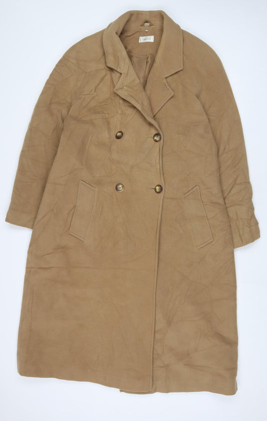 Womens UK Size 16 Classic Brown Overcoat