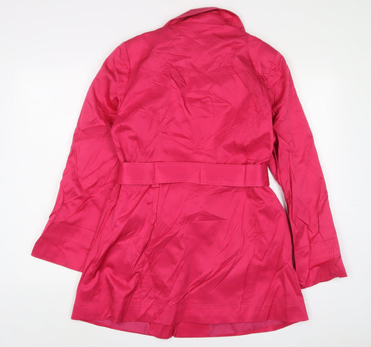 Autonomy Womens Pink Overcoat Coat Size 12 Button - Belted