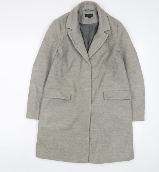 Womens UK Size 8 Topshop Grey Overcoat