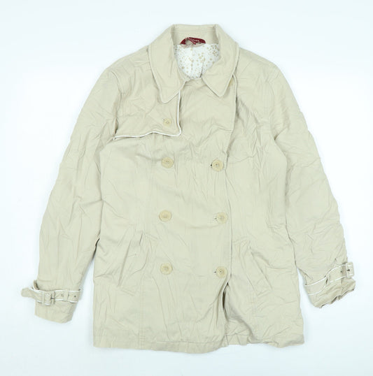 Womens UK Size 12 Monsoon Beige Trench Coat