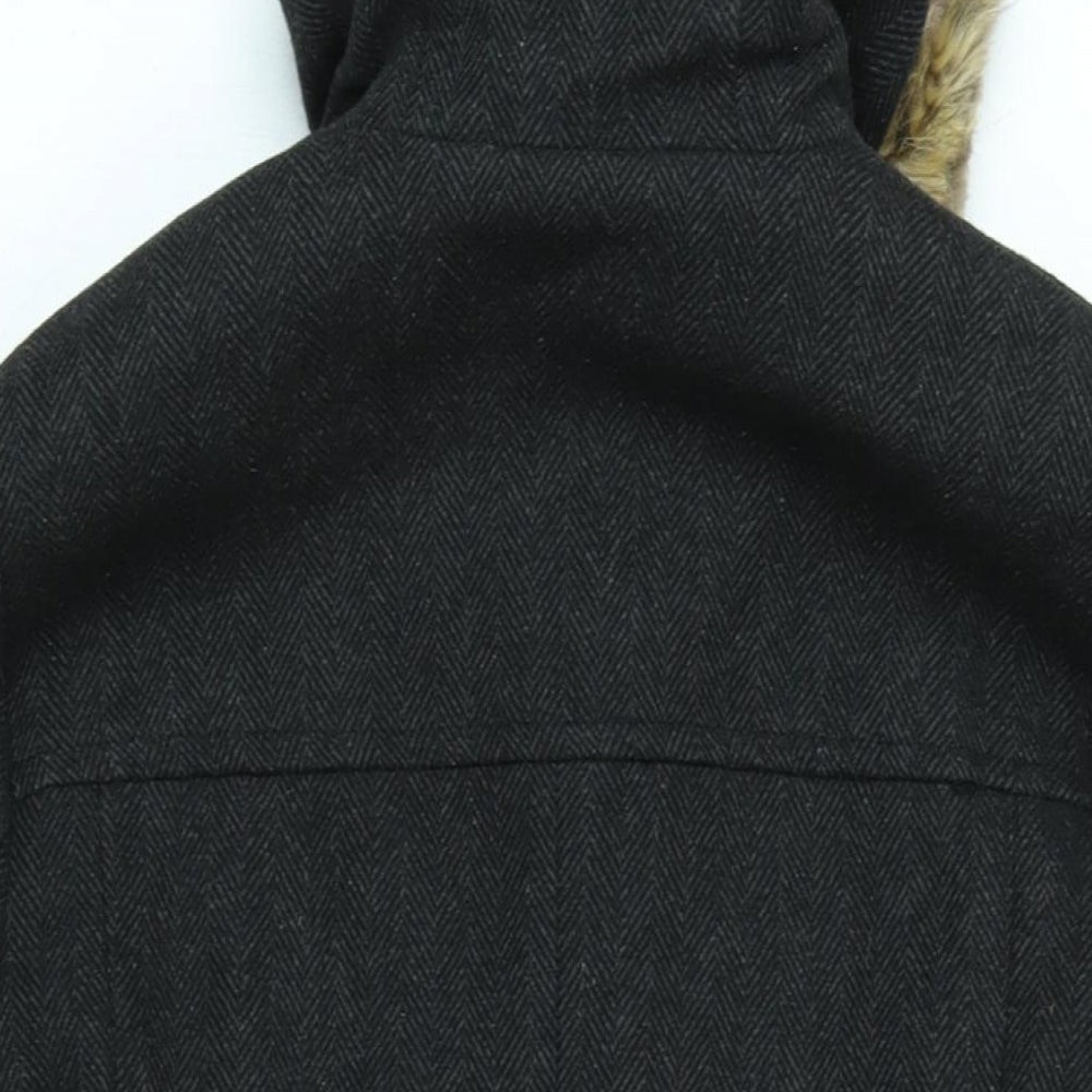 Papaya Womens Grey Overcoat Coat Size 14 Zip