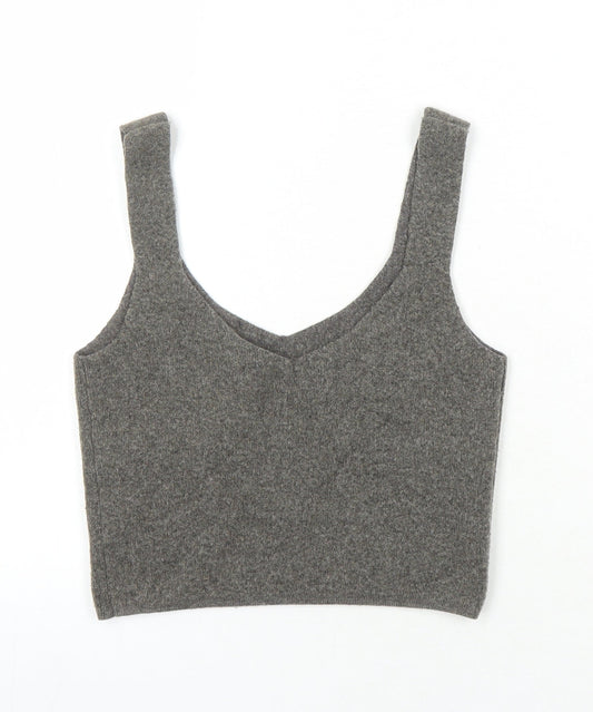 Womens UK Size One Size Zara Brown Cropped Tank
