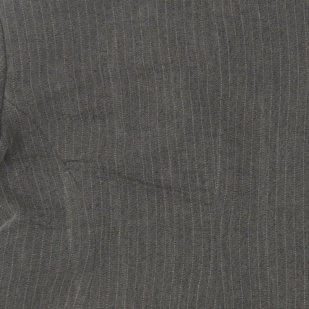 Precis Petite Womens Green Striped Jacket Blazer Size 14 Button