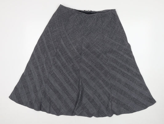 Marks and Spencer Womens Grey Geometric Polyester Maxi Skirt Size 12