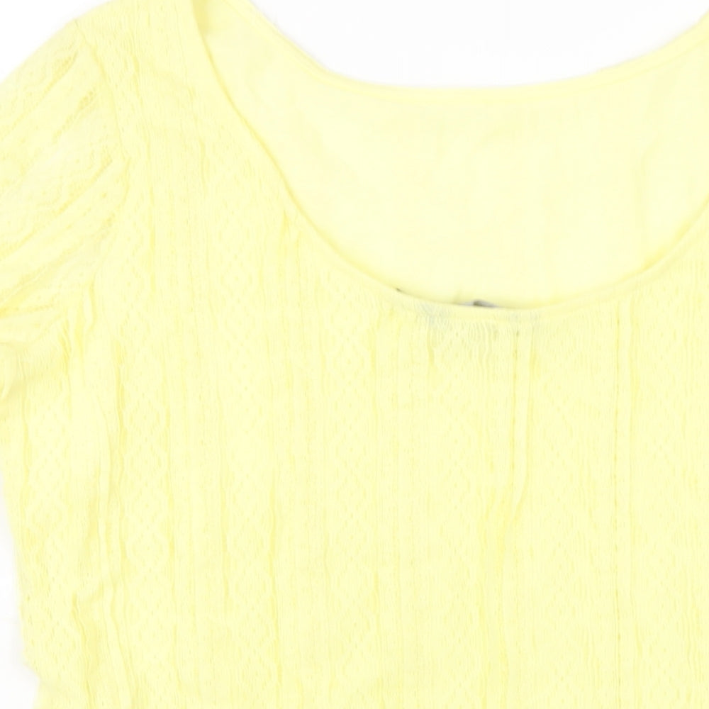 Womens UK Size 16 Dorothy Perkins Yellow Basic T-Shirt