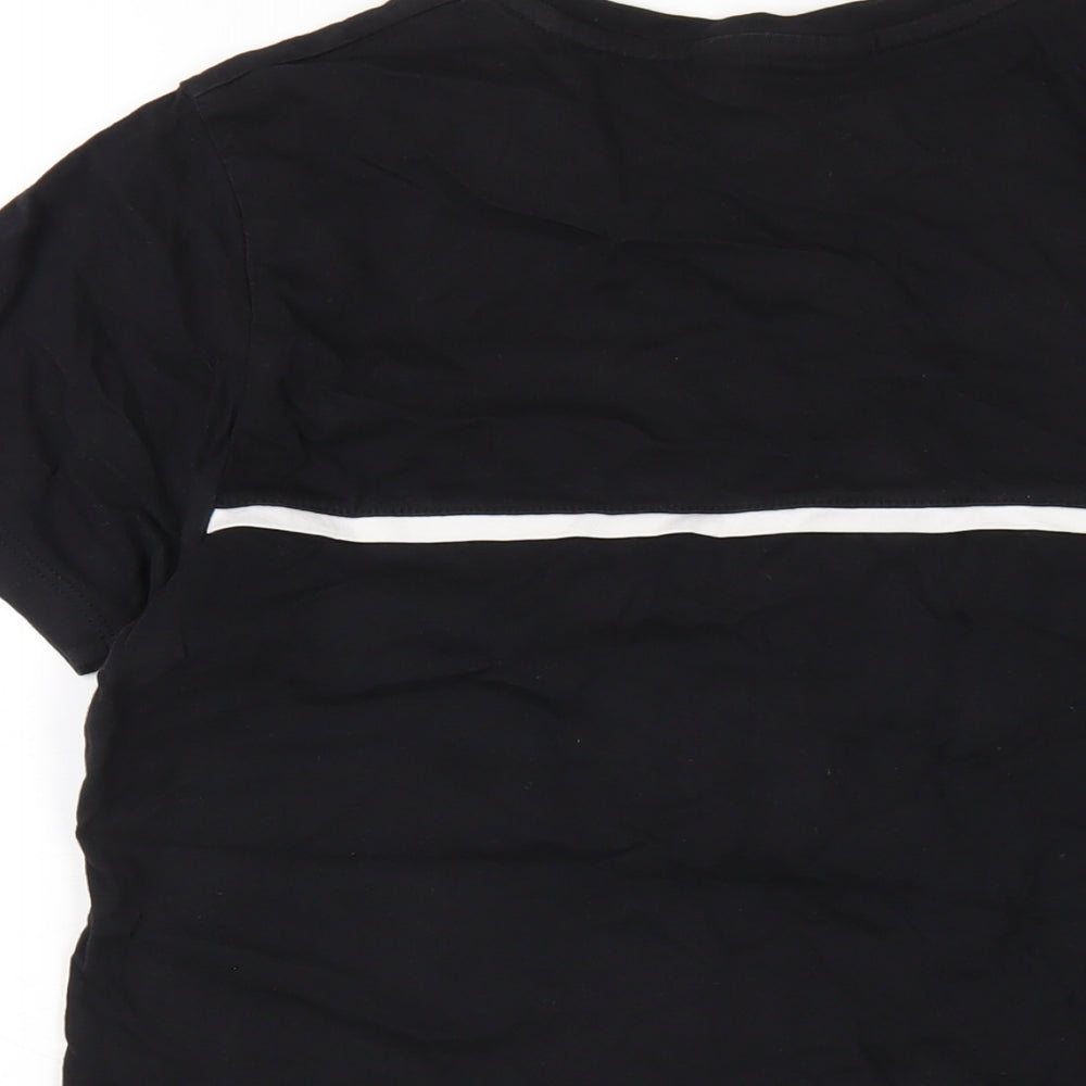Devote Mens Black Cotton T-Shirt Size S Round Neck