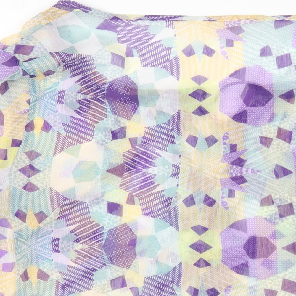 Womens UK Size 18 Indigo Multicoloured Basic Blouse