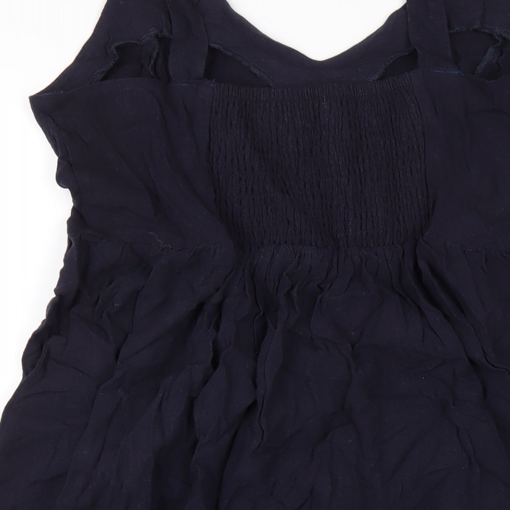New Look Womens Blue Viscose A-Line Size 16 V-Neck Pullover