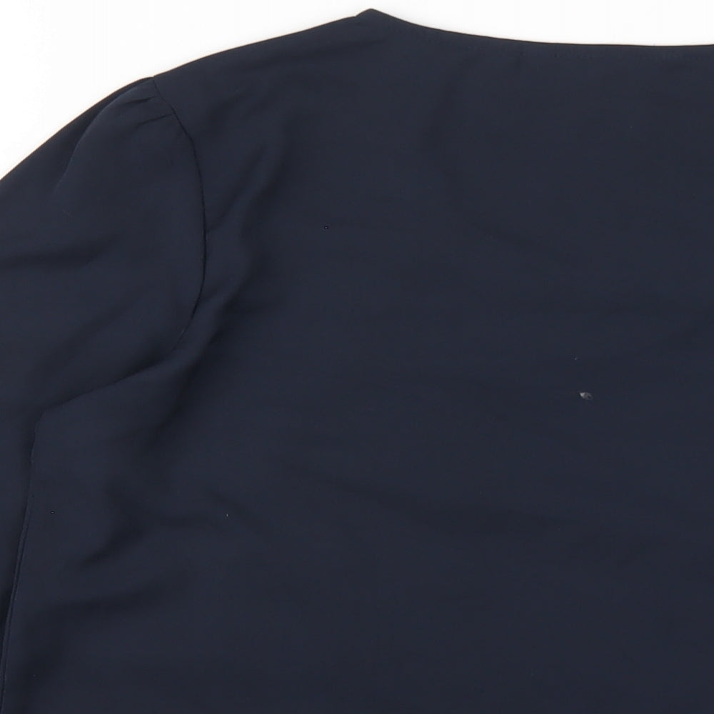 Womens UK Size S Annabelle Blue Basic T-Shirt