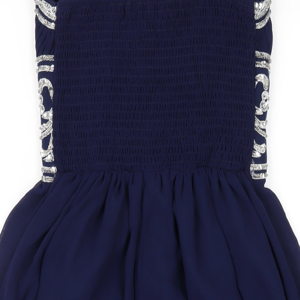 Quiz Womens Blue Polyester A-Line Size 8 Sweetheart Pullover