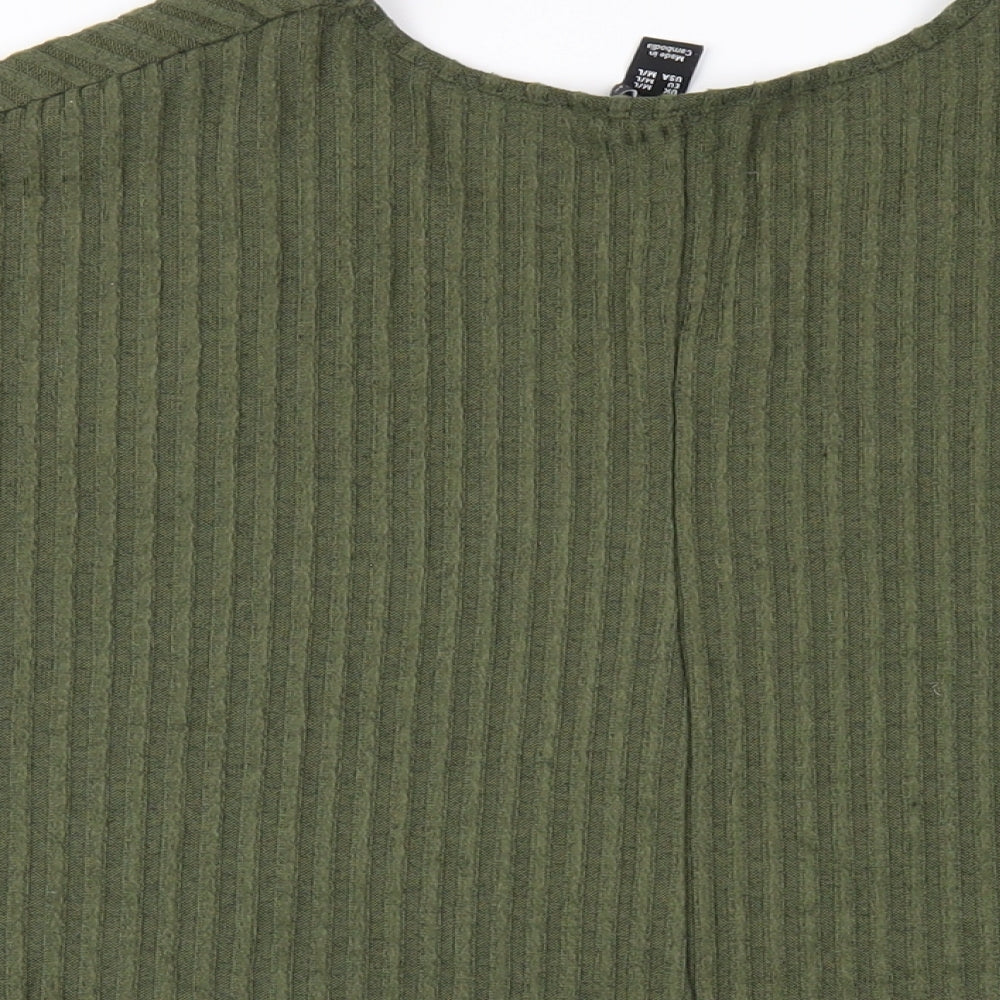 Womens UK Size M New Look Green Basic T-Shirt