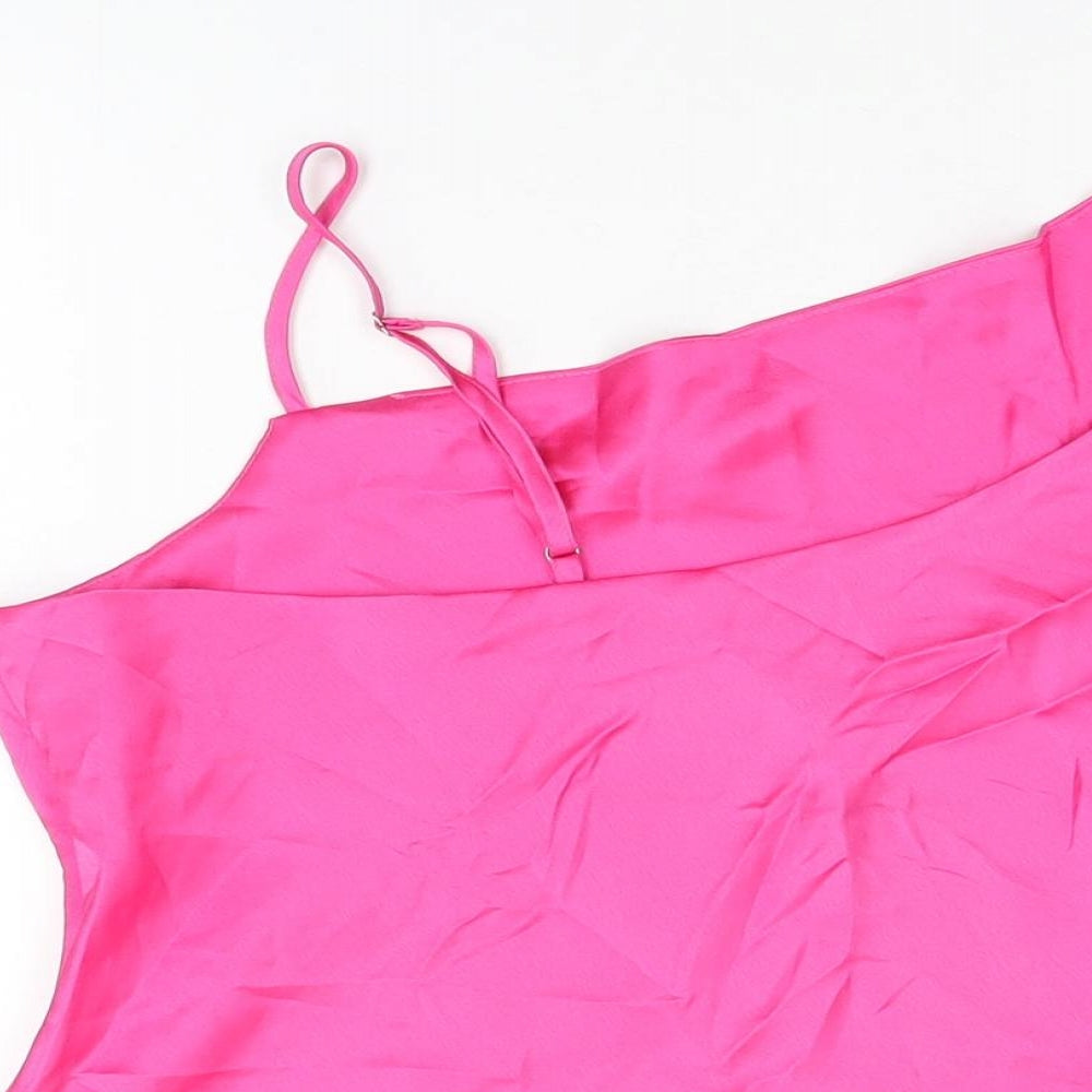 Nasty Gal Womens Pink Polyester Basic T-Shirt Size 20 One Shoulder