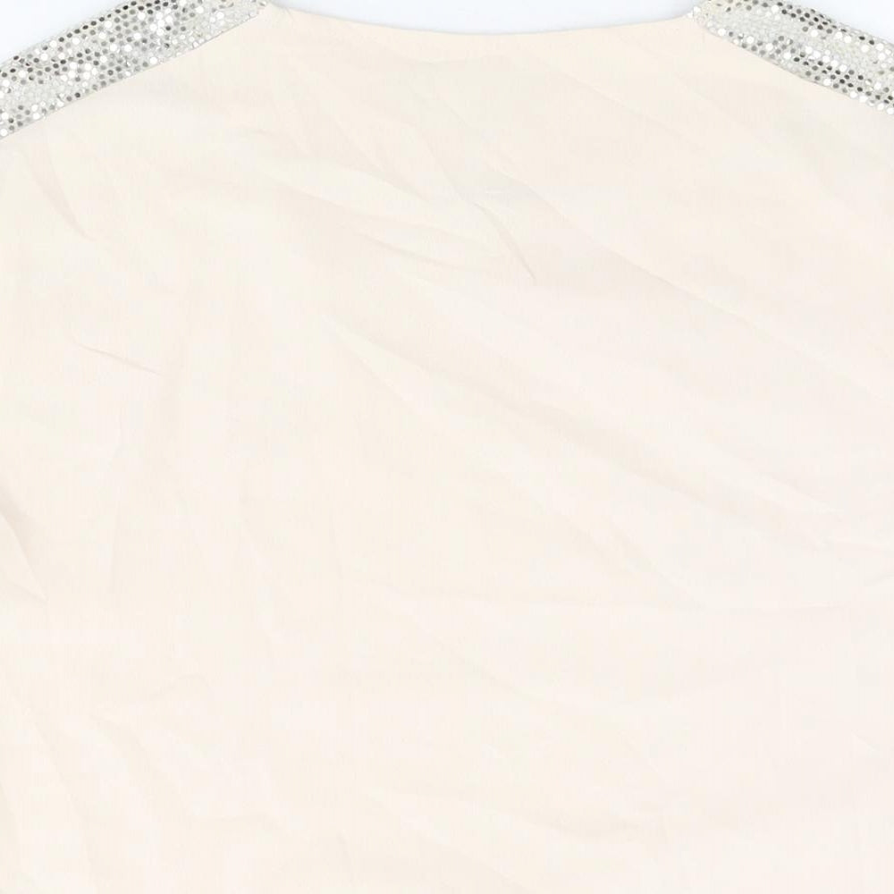 Womens UK Size 8 Dorothy Perkins Beige Basic T-Shirt