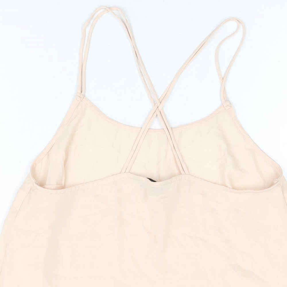 Marks and Spencer Womens Pink Polyester Camisole T-Shirt Size 10 Round Neck