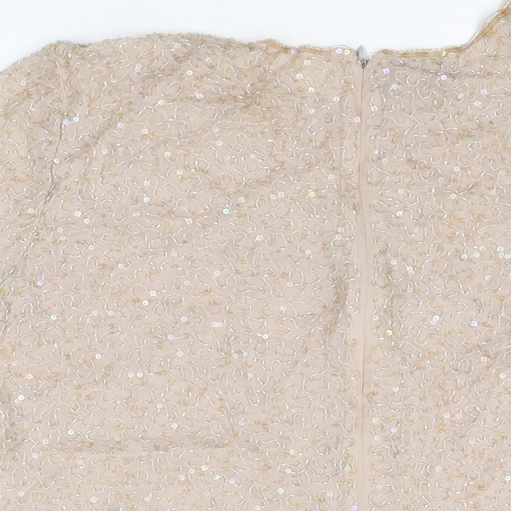 Womens UK Size 18 Frank Usher Beige Basic T-Shirt
