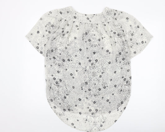 Autograph Womens Beige Geometric Polyester Basic Blouse Size 10 Round Neck